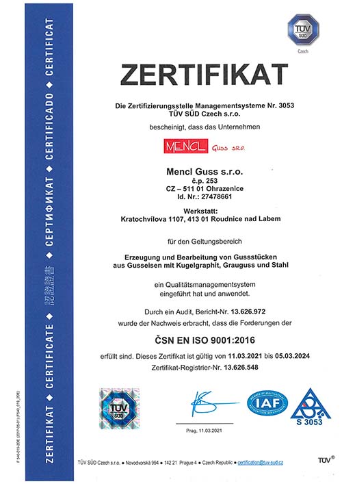 Zertifizierung: ISO 9001:2016