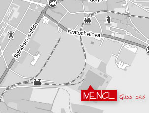 MENCL GUSS s.r.o., Kratochvílova 1107, 413 01 Roudnice nad Labem na mapě map: MENCL GUSS s.r.o., Kratochvílova 1107, 413 01 Roudnice nad Labem